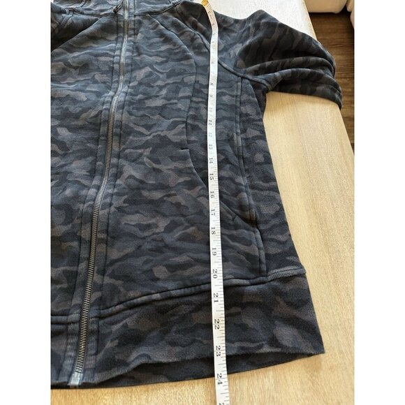Lululemon Scuba Hoodie Light Cotton Fleece Sequoia Camo Print Deep Coal Black 10 - Picture 6 of 8